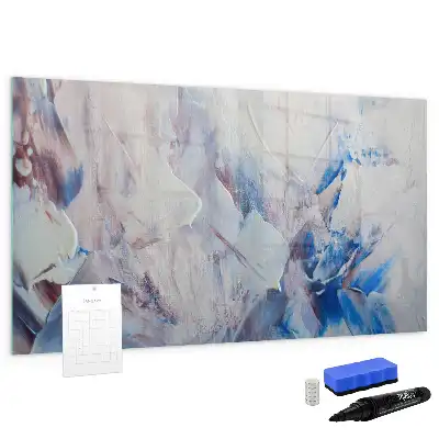 Magnetisch glazen schrijfbord met decoratief penseelstreken motief voor notities en foto's