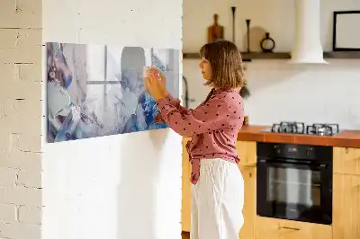 Magnetisch glazen schrijfbord met decoratief penseelstreken motief voor notities en foto's