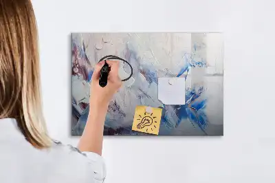 Magnetisch glazen schrijfbord met decoratief penseelstreken motief voor notities en foto's