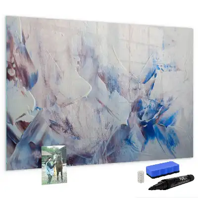 Magnetisch glazen schrijfbord met decoratief penseelstreken motief voor notities en foto's