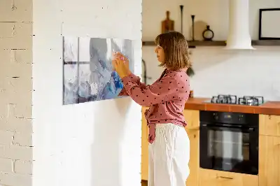 Magnetisch glazen schrijfbord met decoratief penseelstreken motief voor notities en foto's