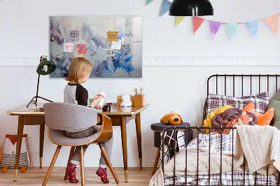 Magnetisch glazen schrijfbord met decoratief penseelstreken motief voor notities en foto's