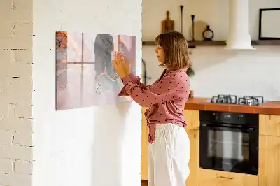 Beschrijfbaar glazen magneetbord met decoratief marmerdesign