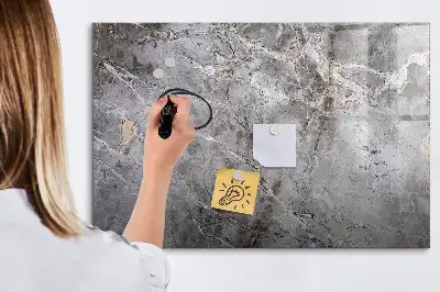 Beschrijfbaar glazen magneetbord met marmerpatroon