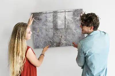 Beschrijfbaar glazen magneetbord met marmerpatroon
