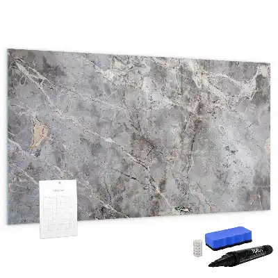 Beschrijfbaar glazen magneetbord met marmerpatroon