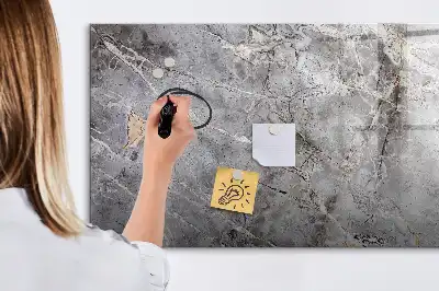Beschrijfbaar glazen magneetbord met marmerpatroon