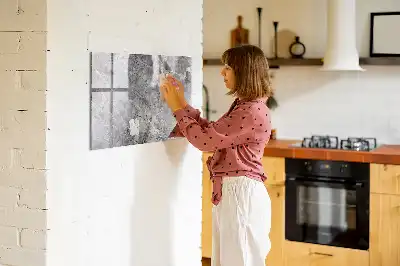 Beschrijfbaar glazen magneetbord met marmerpatroon