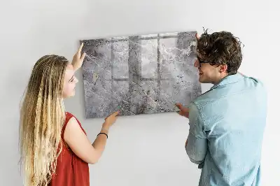 Beschrijfbaar glazen magneetbord met marmerpatroon