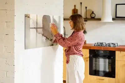 Magnetisch glazen schrijfbord voor notities en foto's in gouden marmerlook