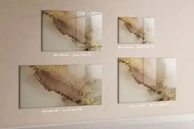 Magnetisch glazen schrijfbord voor notities en foto's in gouden marmerlook