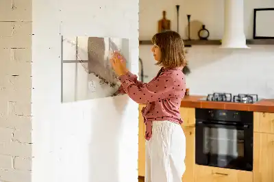 Magnetisch glazen schrijfbord voor notities en foto's in gouden marmerlook