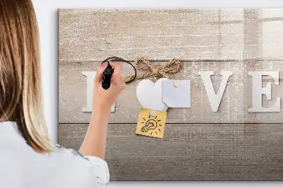 Magnetisch glazen schrijfbord met liefdestekst