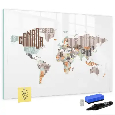 Magnetisch glazen schrijfbord met print van kleurrijke letters
