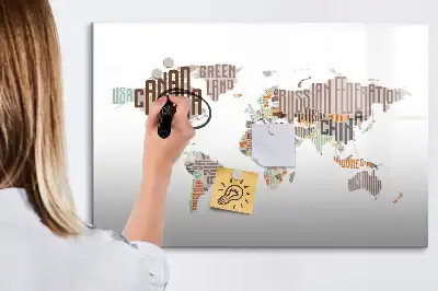 Magnetisch glazen schrijfbord met print van kleurrijke letters