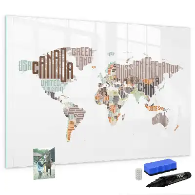 Magnetisch glazen schrijfbord met print van kleurrijke letters