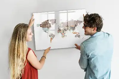 Magnetisch glazen schrijfbord met print van kleurrijke letters