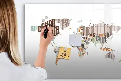 Magnetisch glazen schrijfbord met print van kleurrijke letters