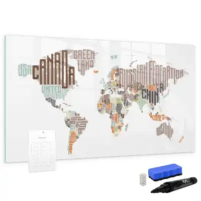 Magnetisch glazen schrijfbord met print van kleurrijke letters