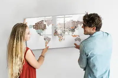 Magnetisch glazen schrijfbord met print van kleurrijke letters
