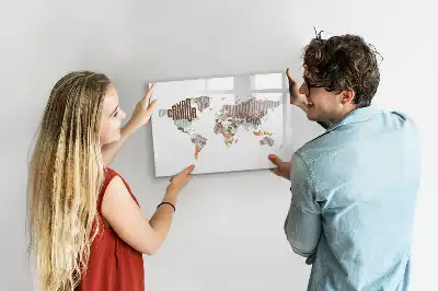Magnetisch glazen schrijfbord met print van kleurrijke letters