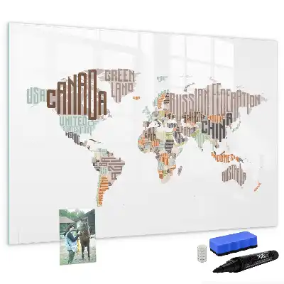 Magnetisch glazen schrijfbord met print van kleurrijke letters