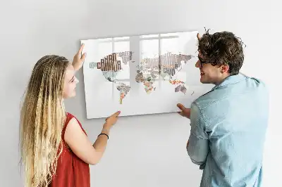 Magnetisch glazen schrijfbord met print van kleurrijke letters