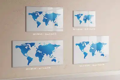 Glazen wereldkaart magneetbord beschrijfbaar designbord