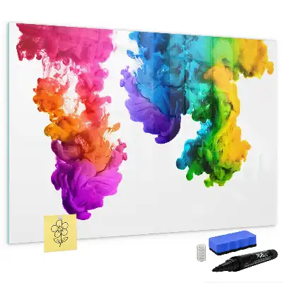 Magnetisch glazen schrijfbord voor notities en foto's in regenboogkleuren