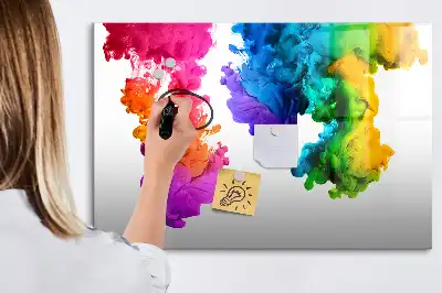 Magnetisch glazen schrijfbord voor notities en foto's in regenboogkleuren
