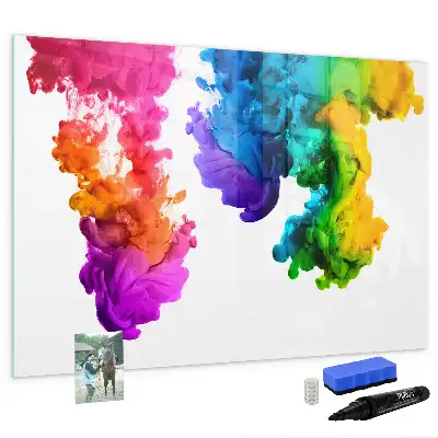 Magnetisch glazen schrijfbord voor notities en foto's in regenboogkleuren