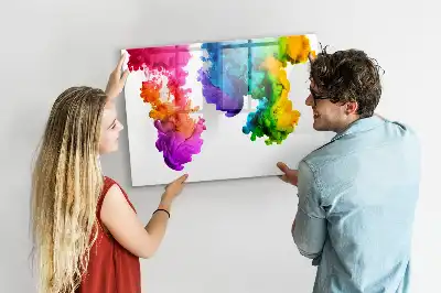 Magnetisch glazen schrijfbord voor notities en foto's in regenboogkleuren