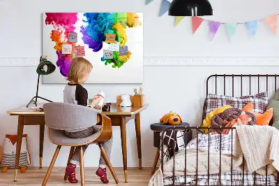 Magnetisch glazen schrijfbord voor notities en foto's in regenboogkleuren