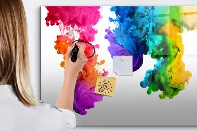 Magnetisch glazen schrijfbord voor notities en foto's in regenboogkleuren