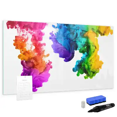 Magnetisch glazen schrijfbord voor notities en foto's in regenboogkleuren