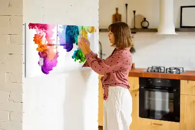 Magnetisch glazen schrijfbord voor notities en foto's in regenboogkleuren