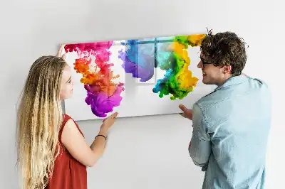Magnetisch glazen schrijfbord voor notities en foto's in regenboogkleuren