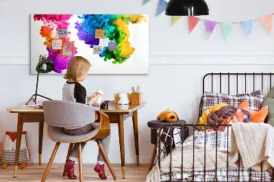 Magnetisch glazen schrijfbord voor notities en foto's in regenboogkleuren