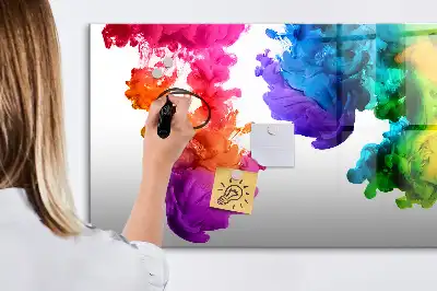 Magnetisch glazen schrijfbord voor notities en foto's in regenboogkleuren