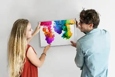 Magnetisch glazen schrijfbord voor notities en foto's in regenboogkleuren