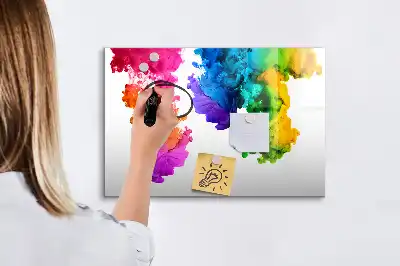 Magnetisch glazen schrijfbord voor notities en foto's in regenboogkleuren
