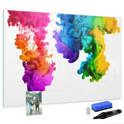 Magnetisch glazen schrijfbord voor notities en foto's in regenboogkleuren