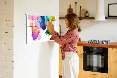 Magnetisch glazen schrijfbord voor notities en foto's in regenboogkleuren