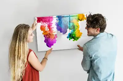Magnetisch glazen schrijfbord voor notities en foto's in regenboogkleuren