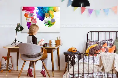 Magnetisch glazen schrijfbord voor notities en foto's in regenboogkleuren