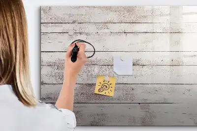 Beschrijfbaar glazen magneetbord met houten plankenpatroon