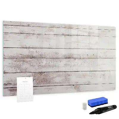Beschrijfbaar glazen magneetbord met houten plankenpatroon