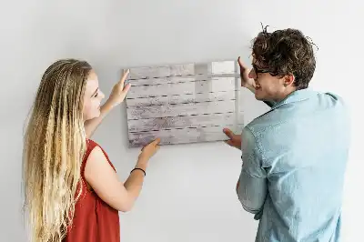 Beschrijfbaar glazen magneetbord met houten plankenpatroon