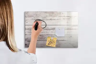Beschrijfbaar glazen magneetbord met houten plankenpatroon