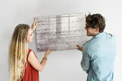 Beschrijfbaar glazen magneetbord met houten plankenpatroon